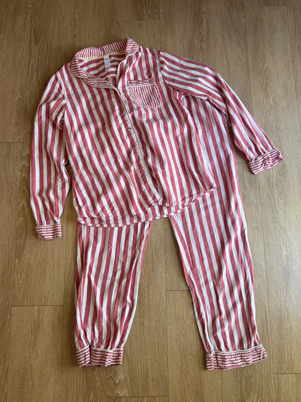 stars above Red & White Striped 100% Cotton Pajama Set